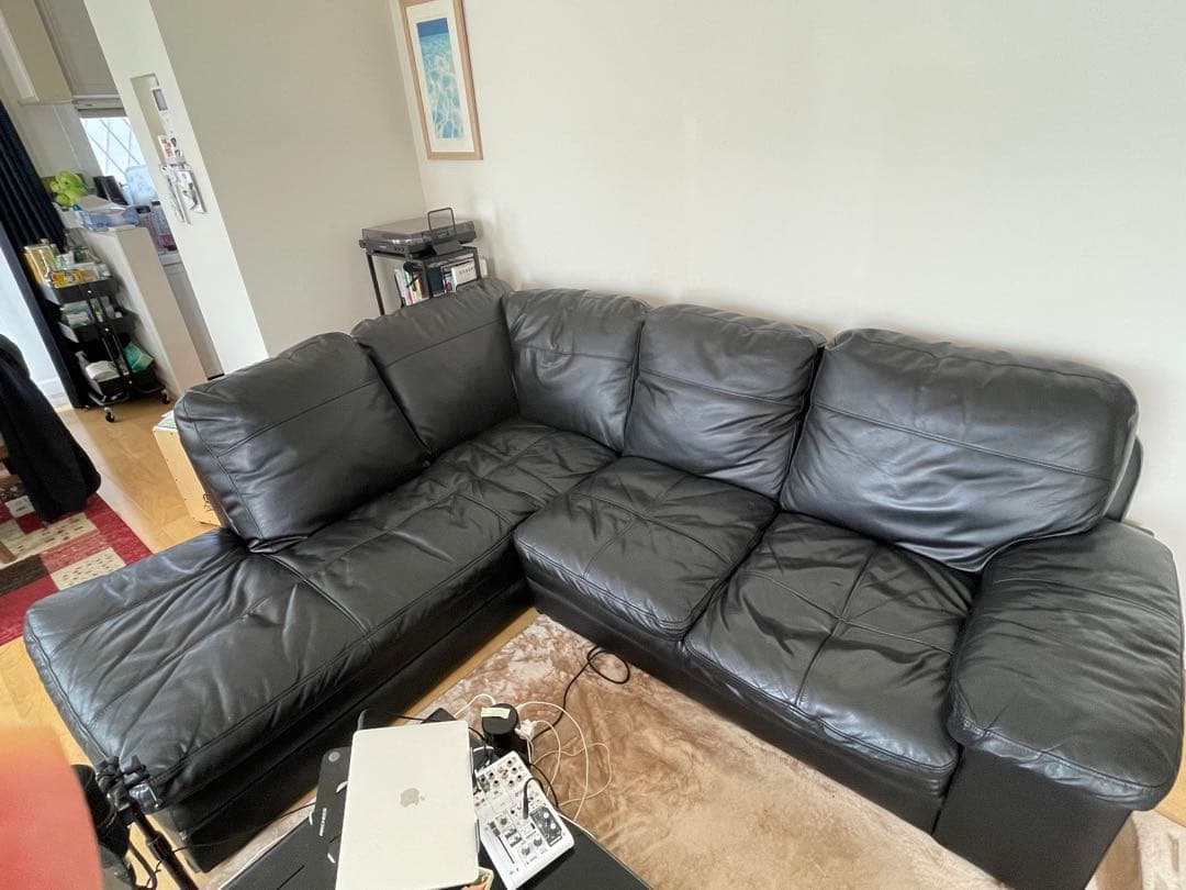 ニトリ 本革コーナーソファ(右カウチ) ニトリ商品コード 1167000