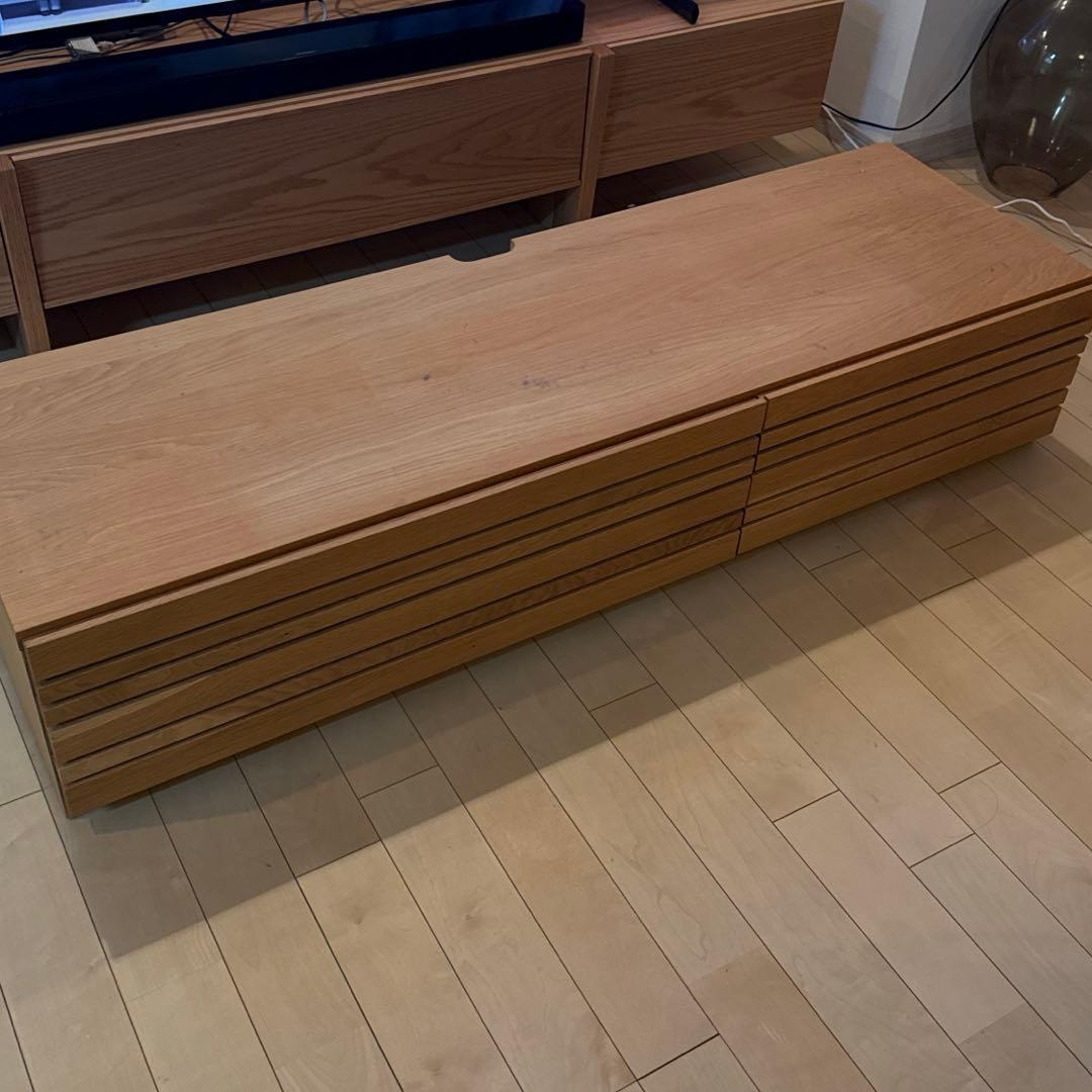 ナチュラルウッド テレビ台 大きめ 引き出し付き