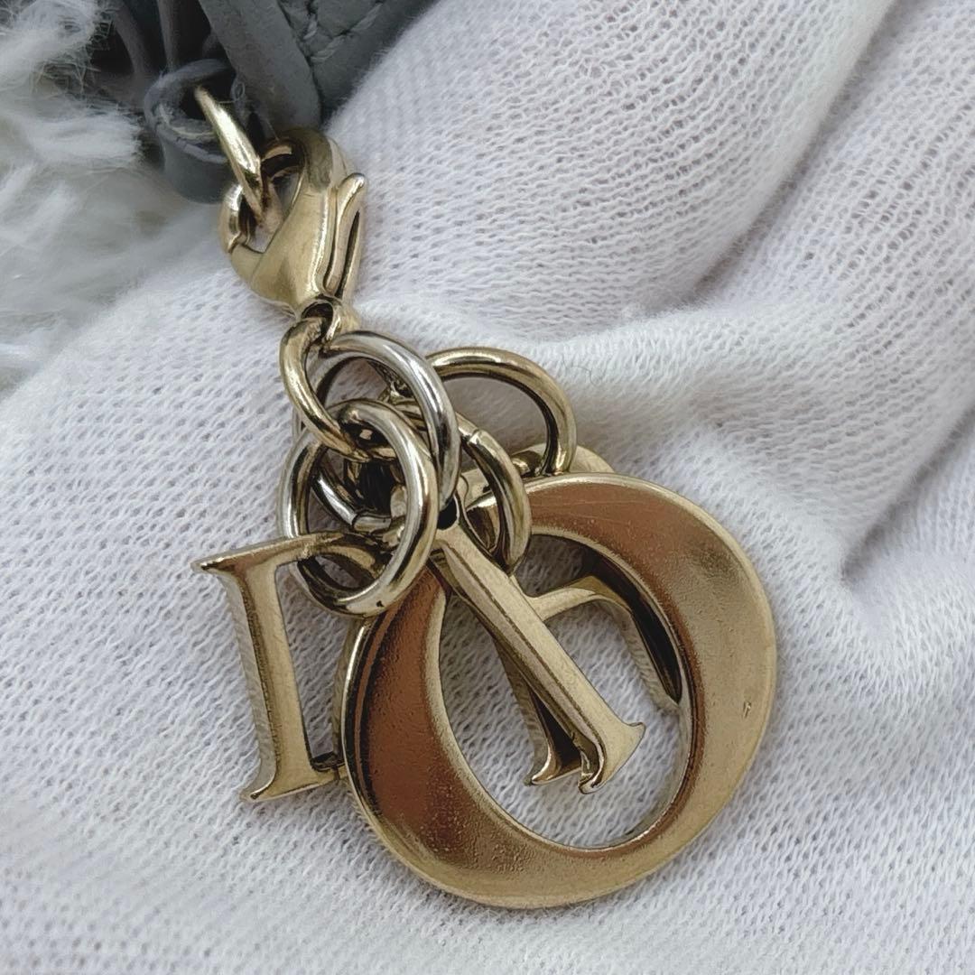 美品✨ディオール カナージュ ロータスウォレット　三つ折り財布 ブルーグレー