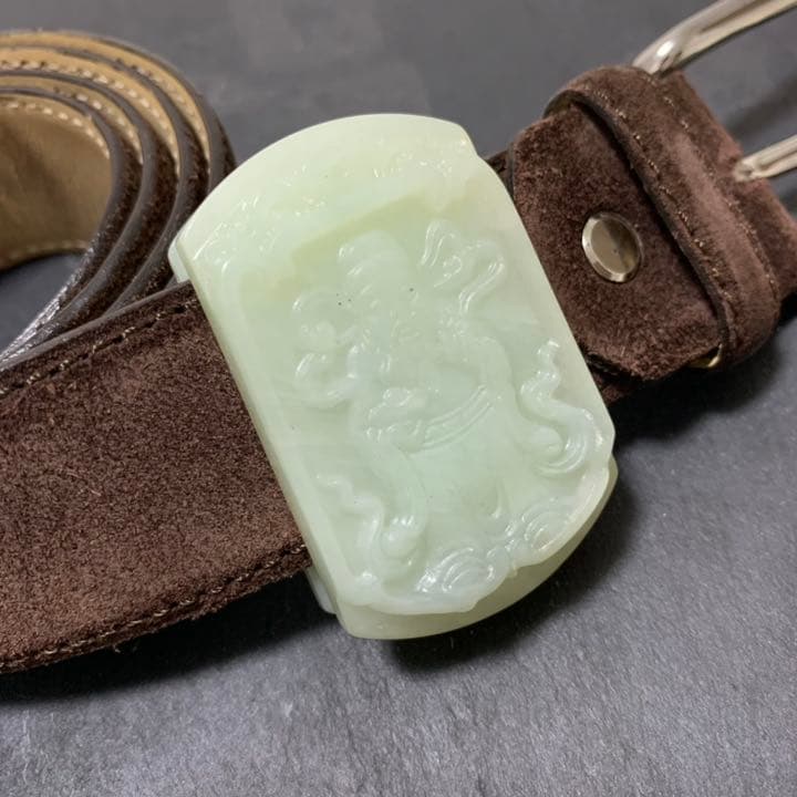 翡翠 天然石 玉石 骨董品 ベルトバックル コレクション