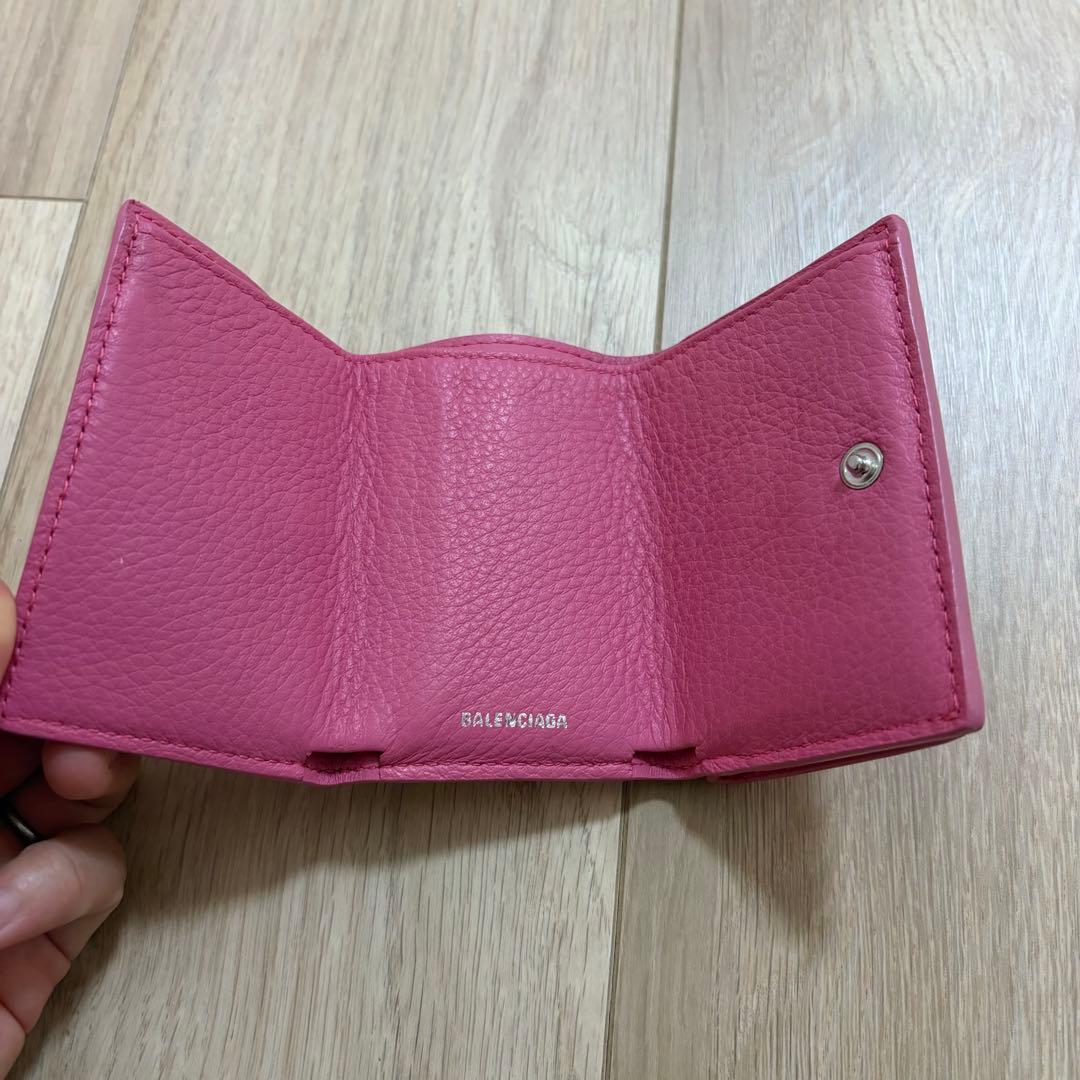 BALENCIAGA ペーパーミニウォレット　ピンク