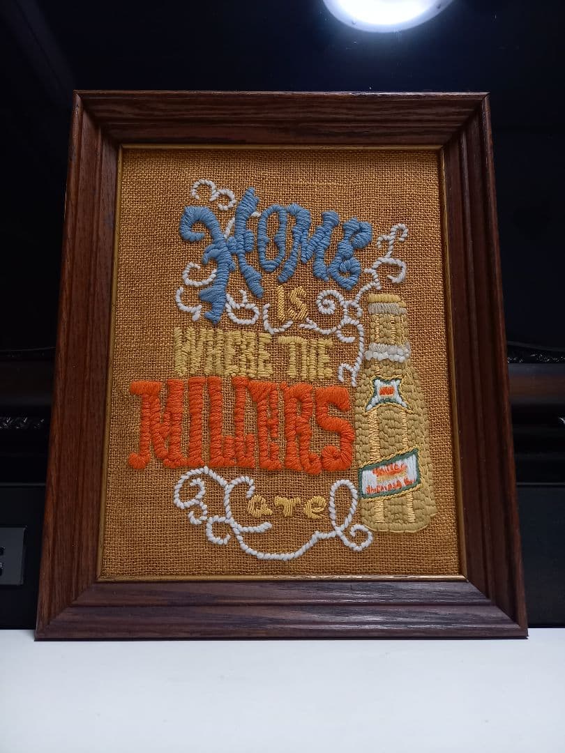 レア　1969年　MILLERS　BEER　ニードルポイント　広告　サインボード