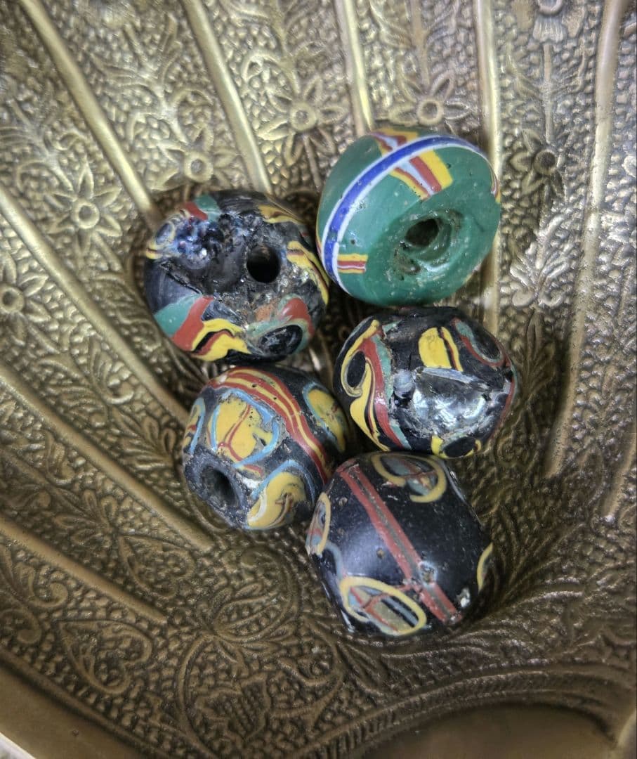 022　キングビーズ　割れ銀化あり　king beads　ビーズ5個セット