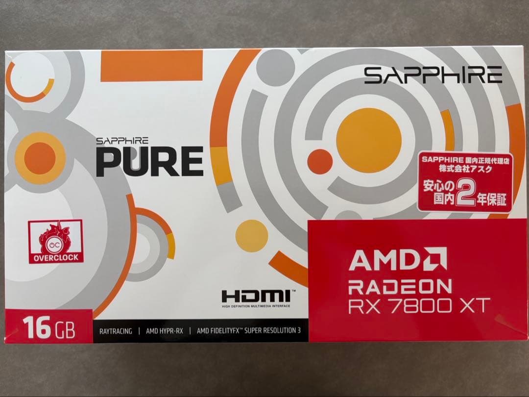 グラフィックボード・グラボ・ビデオカード Sapphire Radeon RX7800XT 16GB PURE