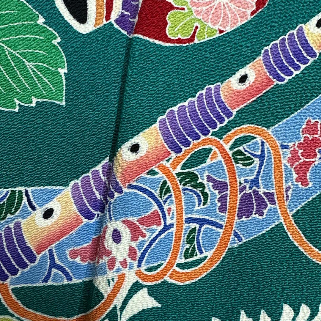 逸品 手描き友禅 和楽器 桐 振袖 作家物