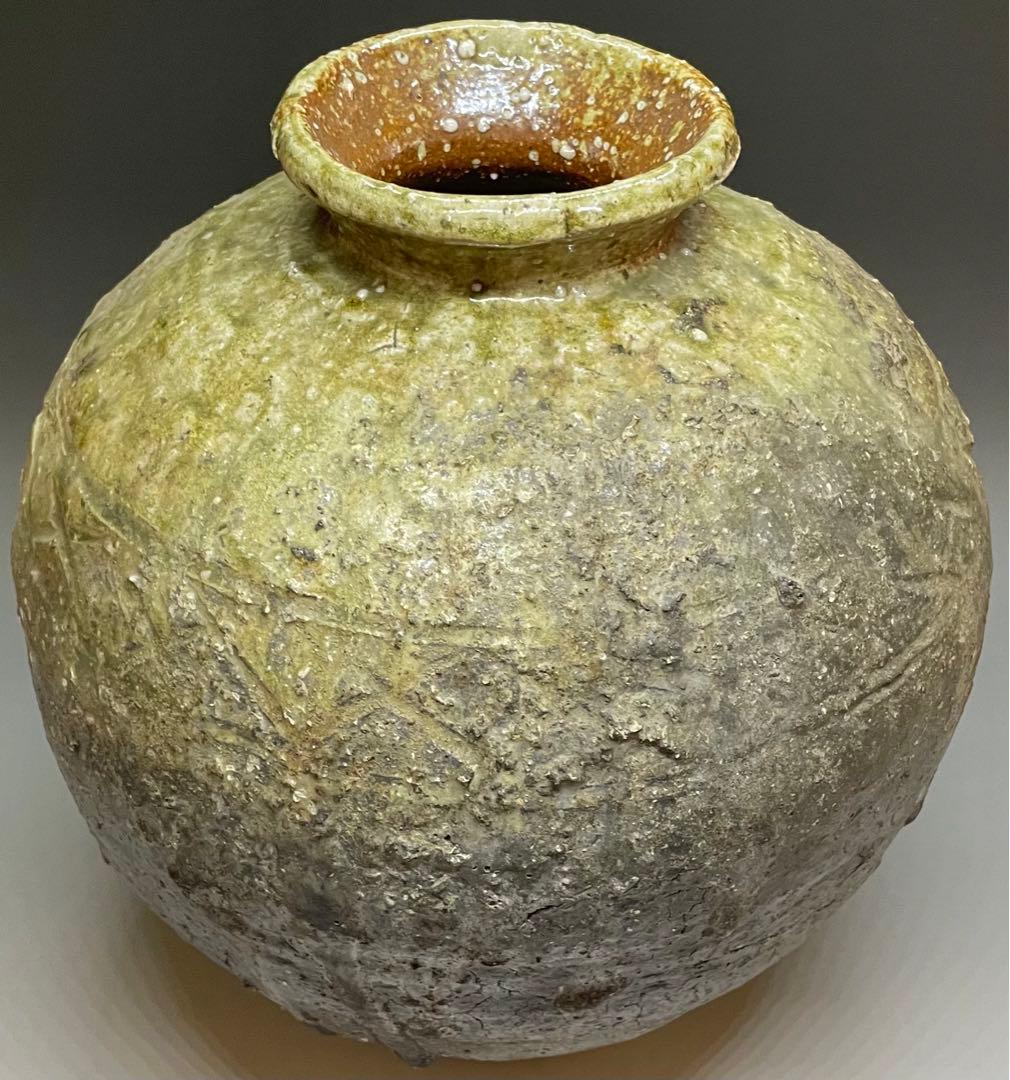 信楽焼　桧垣文壷　在銘　31cm 　　　n698