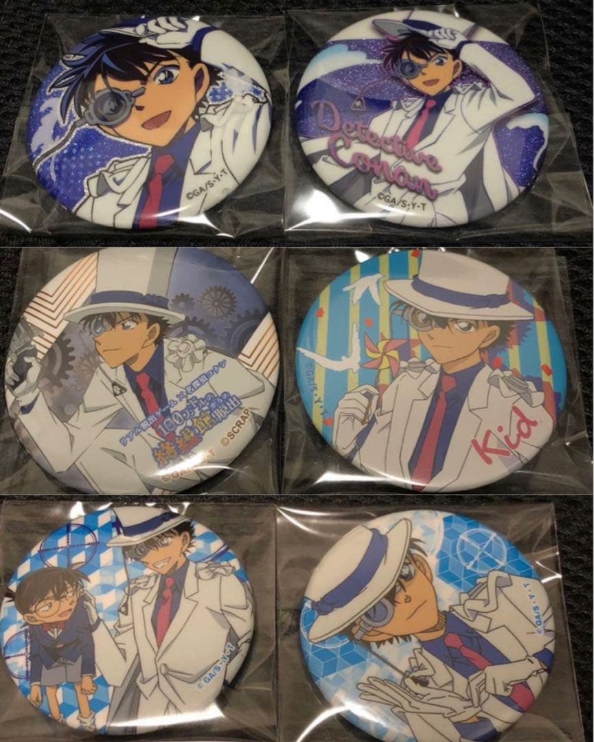 名探偵コナン　缶バッジ　キッド　6点セット