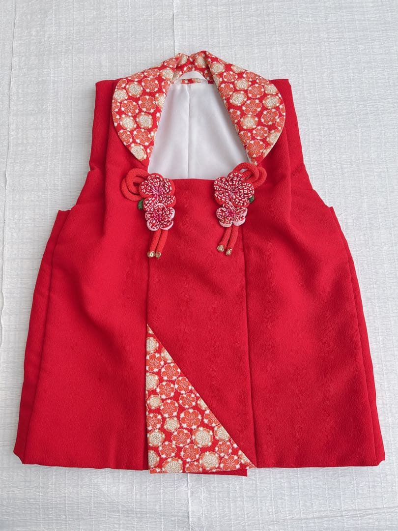 七五三 3歳着物 被布セット 化繊 レトロ調