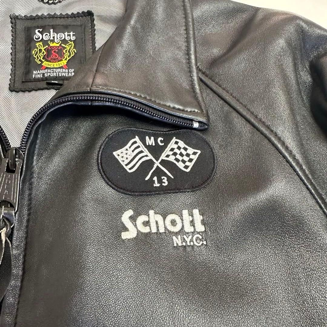 Schott レザージャケット 革ジャン ラムレザー XLサイズ 美品 限定品