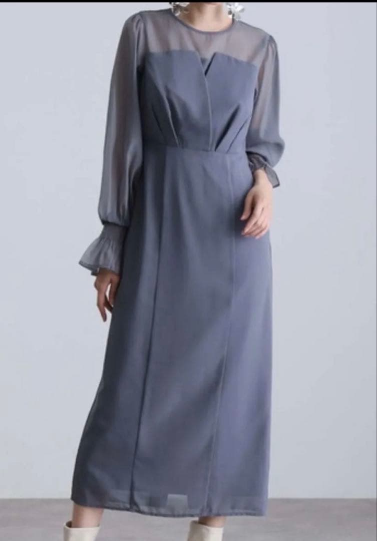 atlo パーティドレス　結婚式　長袖　レディース　披露宴 ドレス シースルー