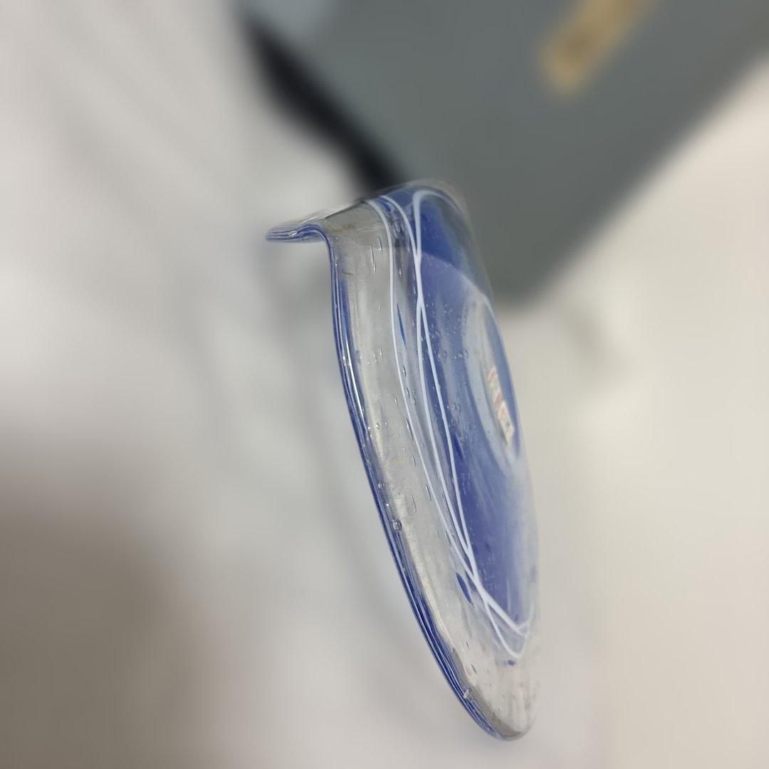 『玻璃の匠 山下富生 作』マルティグラス 硝子皿　ブルー②