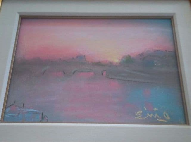 パステル画 「パリ朝暘」