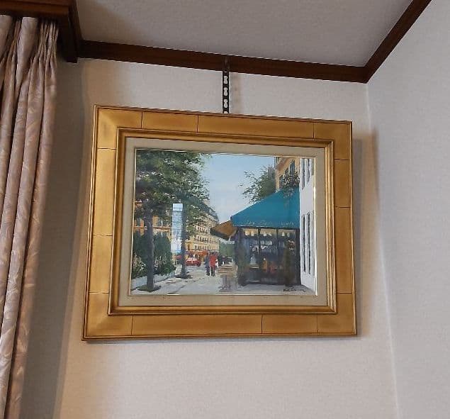 森下一夫作  一枚の繪  古径額　絵画　油彩画