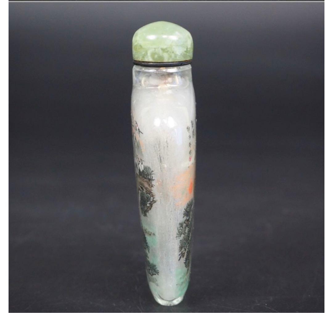 送料無料　作家サインあり　手書き鳳凰・松鶴図　内画鼻煙壺 時代物 本物保証