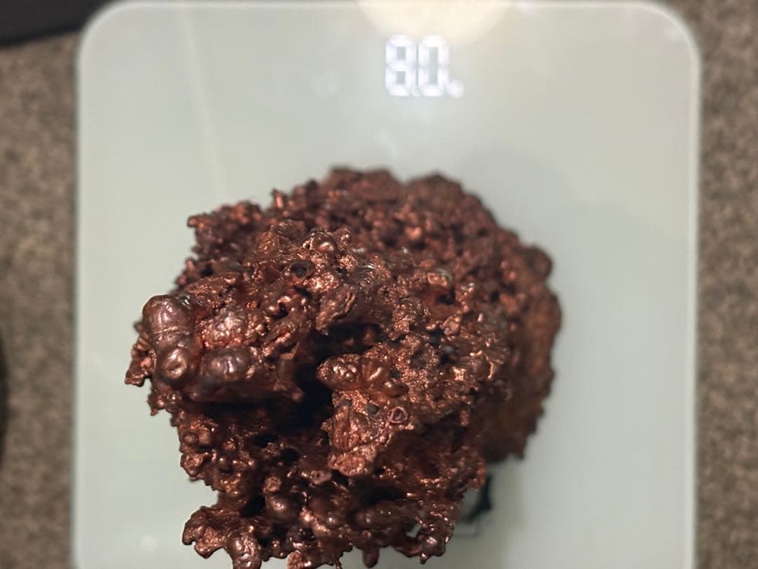 【中古　土台＆専用ガラスケース付】銅滴（含金銀銅製）住友金属鉱山 8.0kg