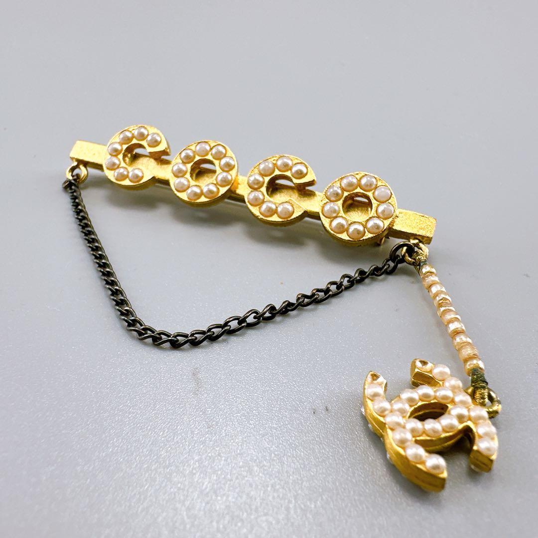 ⭐️美品⭐️CHANEL ブローチ coco パール調 スイング ココマーク