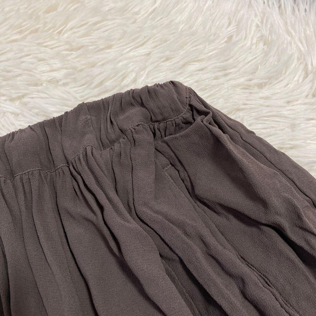 COMMEdesGARCONS 変形シフォンパンツ ブラウン XS オシャレ