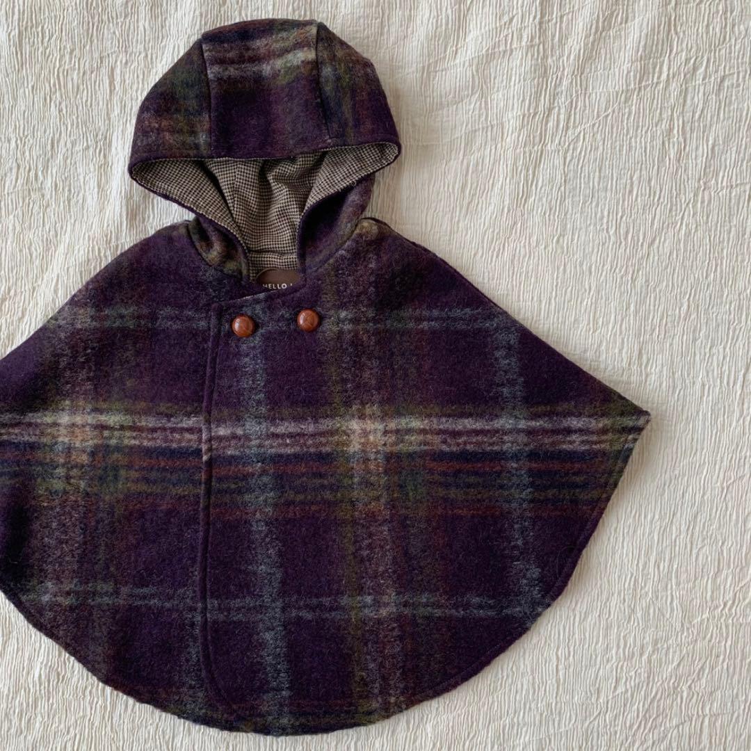 【値下中】HELLO LUPO poncho purple check 22aw