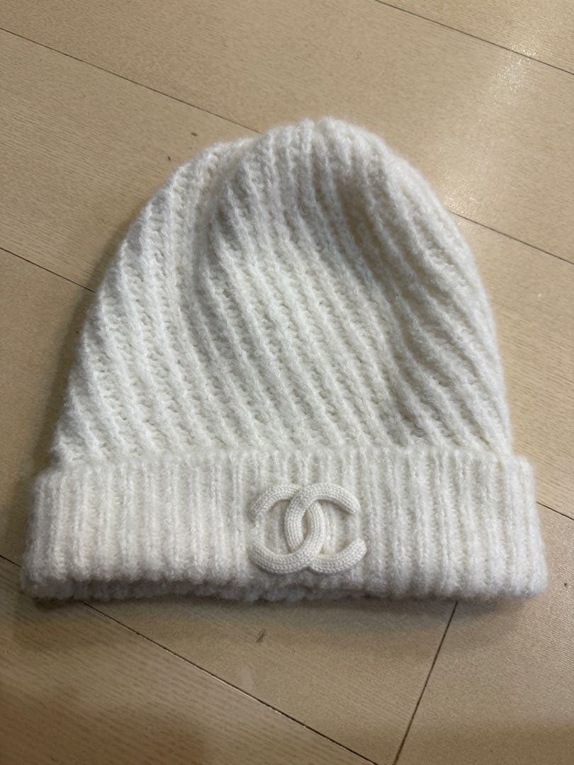 CHANEL ニット帽 ホワイト