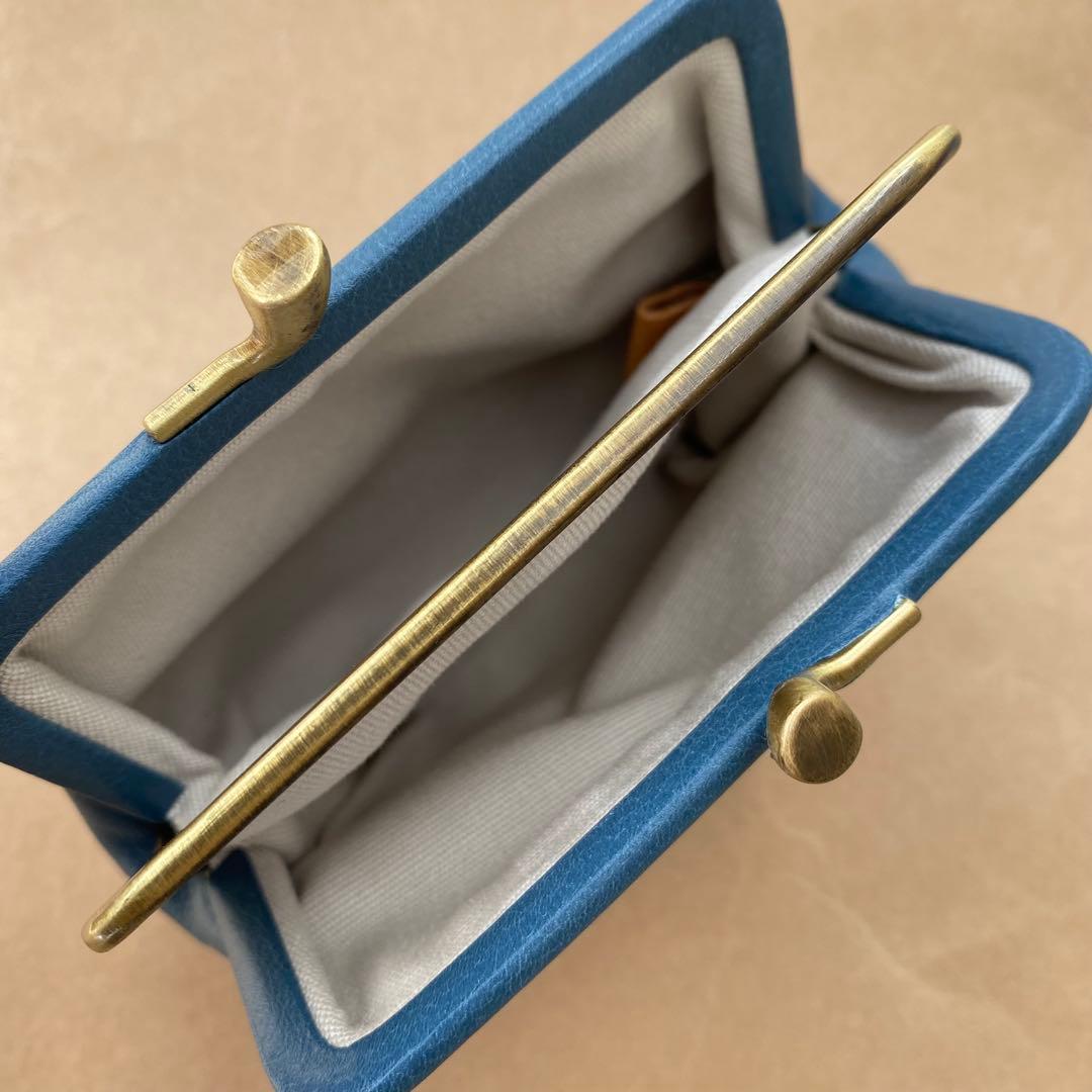 がま口　ポーチ　ミニ財布　ケース　小銭入れ　小物入れ　ブルー