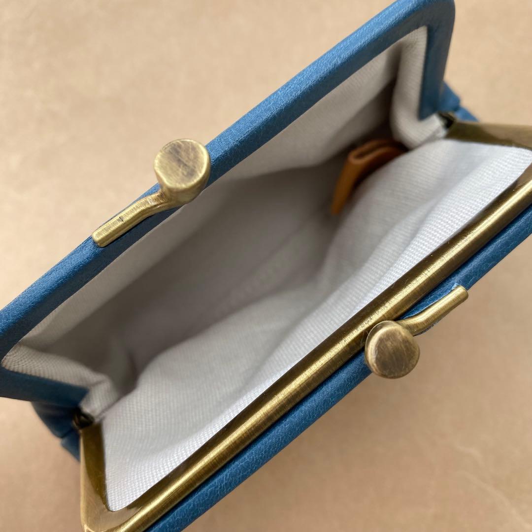 がま口　ポーチ　ミニ財布　ケース　小銭入れ　小物入れ　ブルー