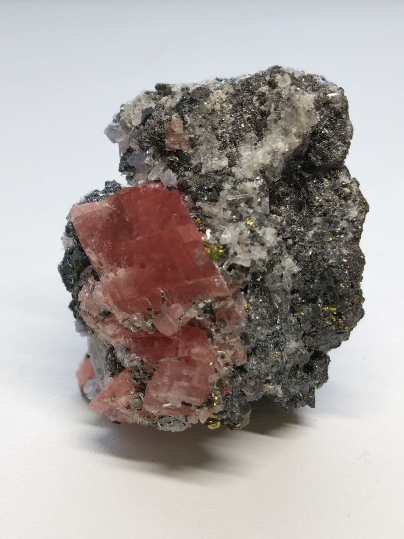 ロードクロサイト(インカローズ)　蛍石　水晶　パイライト　鉱物　標本　USA産