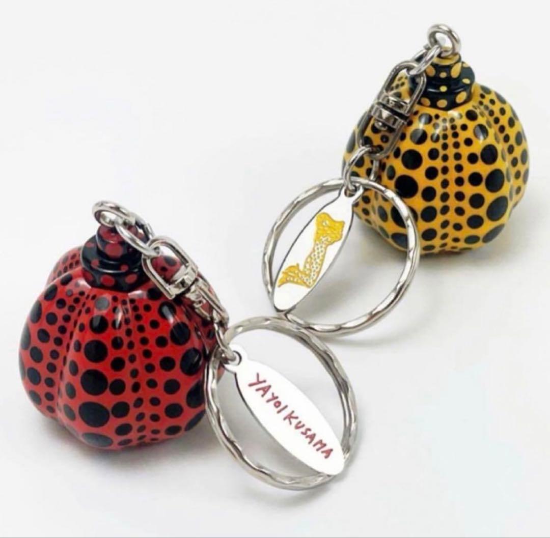 厳選】草間彌生　カボチャ　キーホルダー　赤&黄