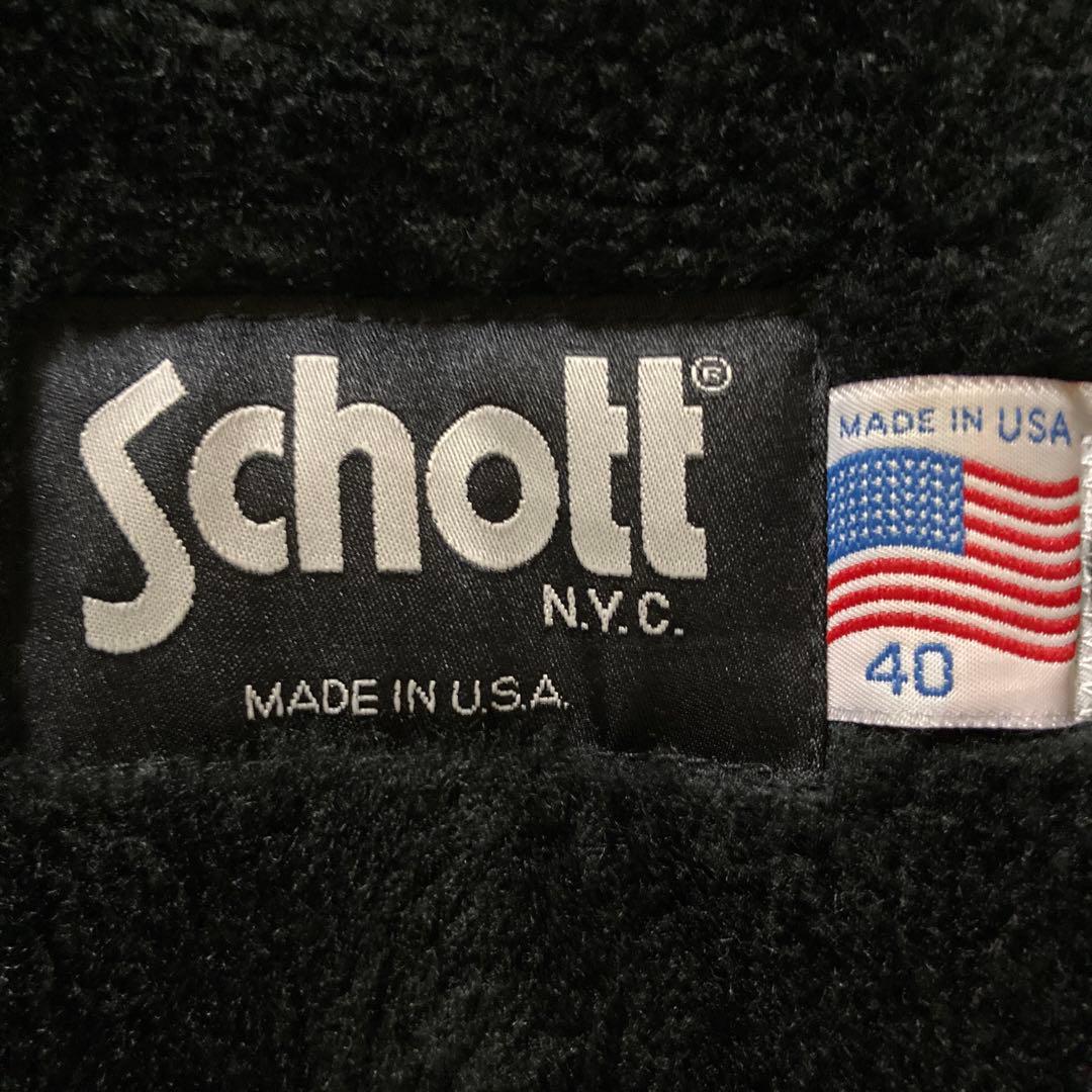 Schott 641 シングルライダース　 ボアライナー付 サイズ40ブラック