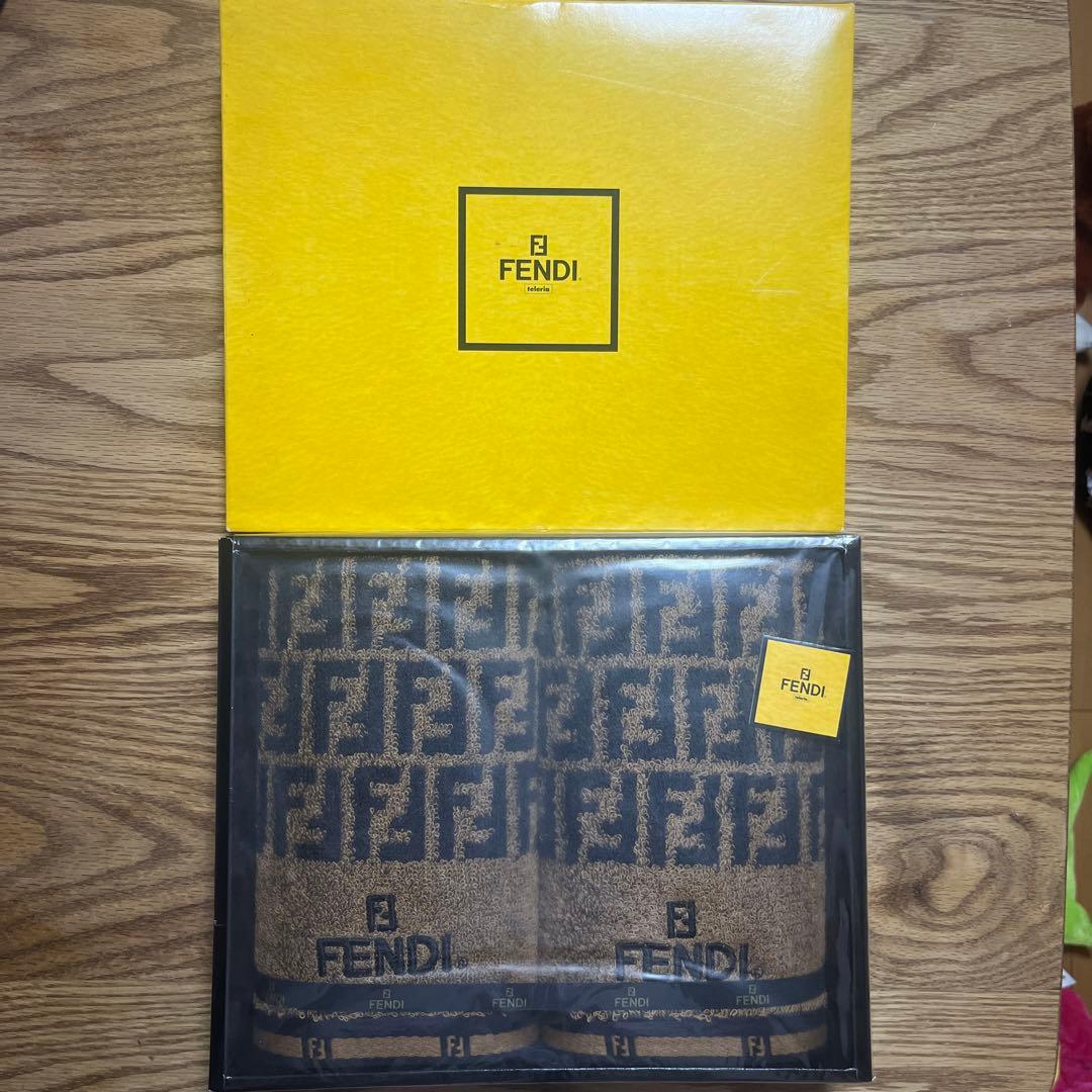 FENDI フェンディ タオルセット 2枚入り ベージュ/ブラウン