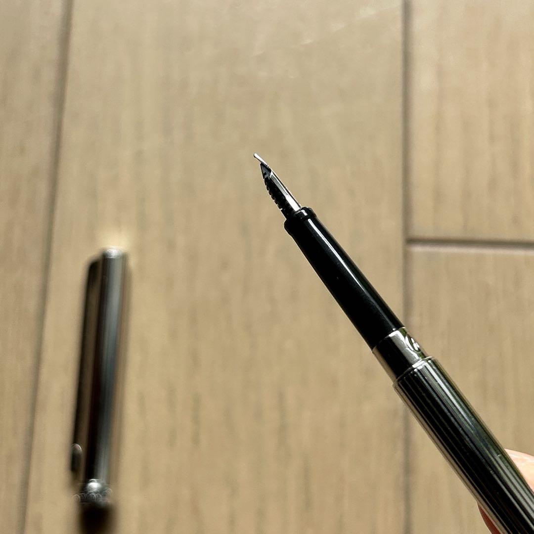 シャレーナ銀 EF ストライプ ブラック セーラー万年筆