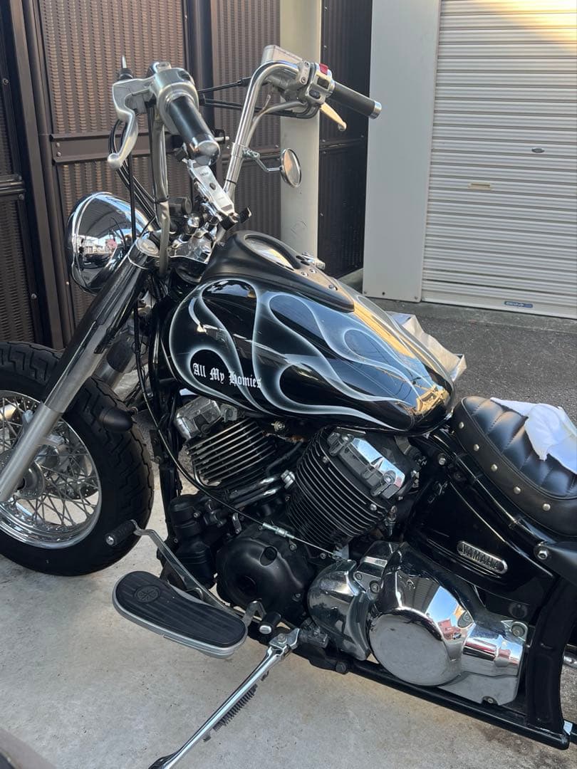 ドラッグスター400 クラシック　タンク　ファイヤーパターン　フレイムス