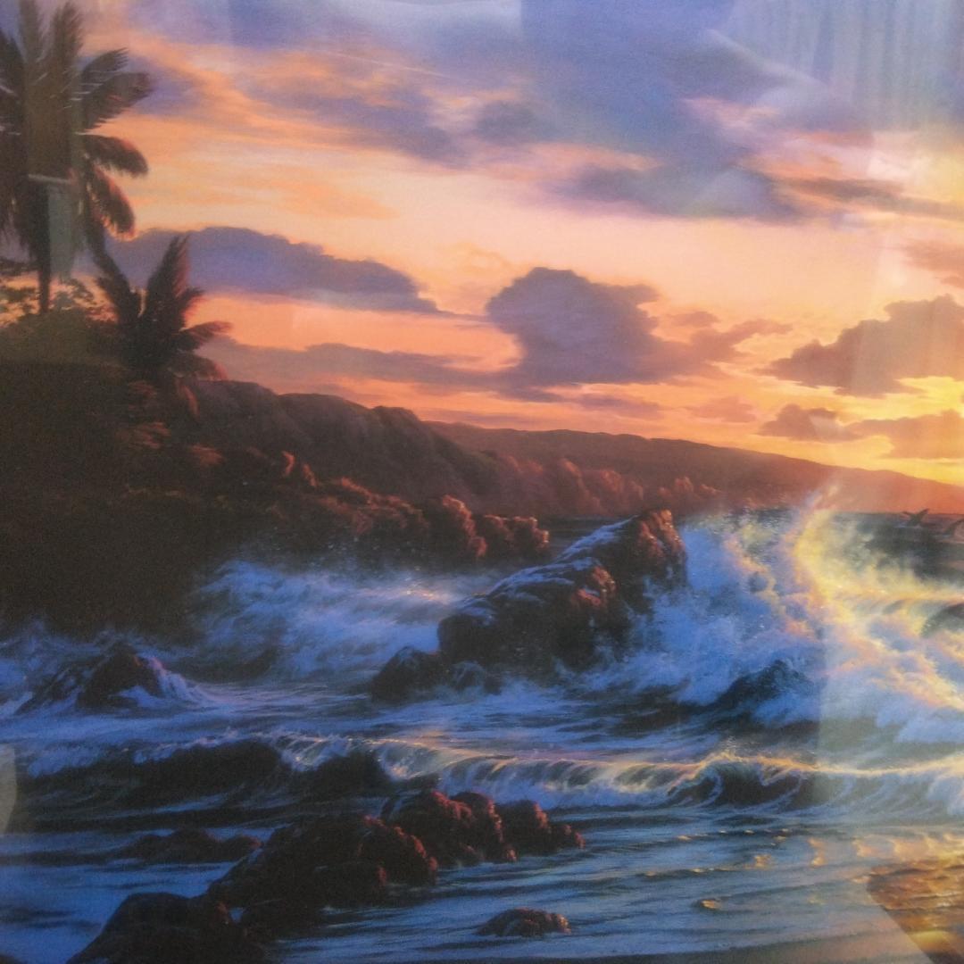 クリスチャン・リース・ラッセン　ロマンスオブザシー　中古　大判額装アートポスター