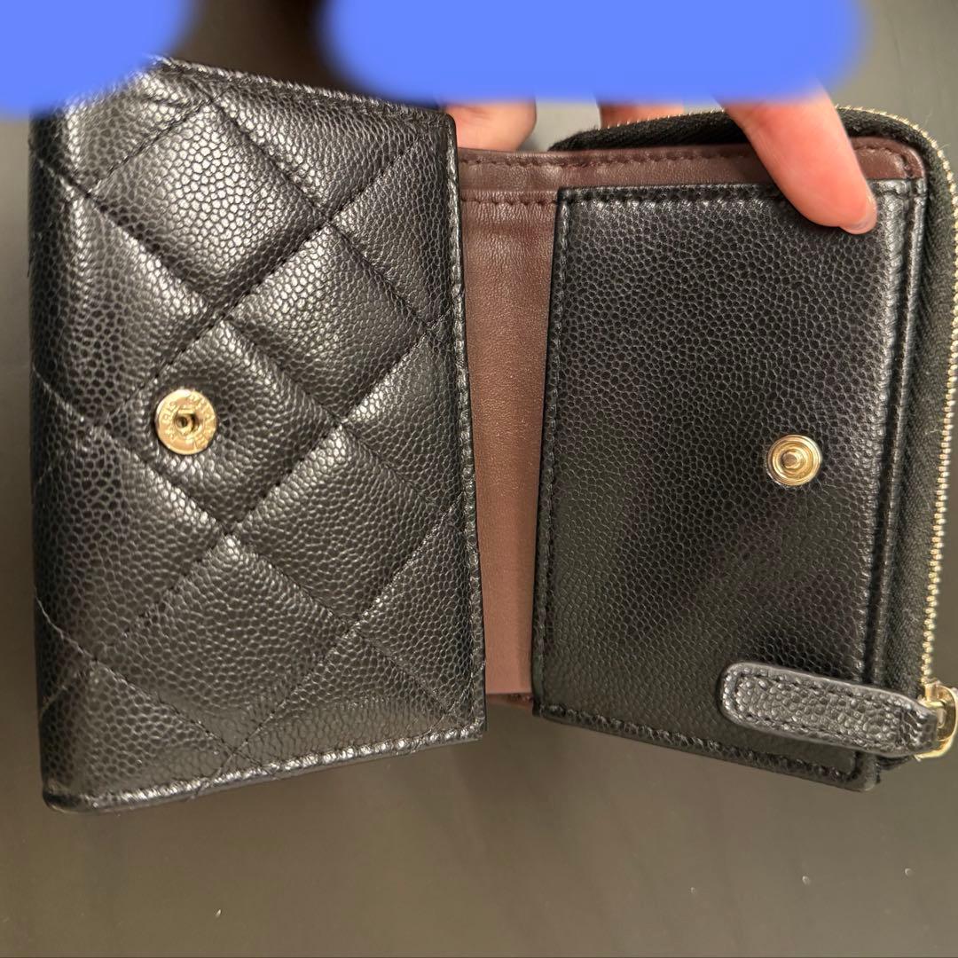 CHANEL ブラック レザー 財布