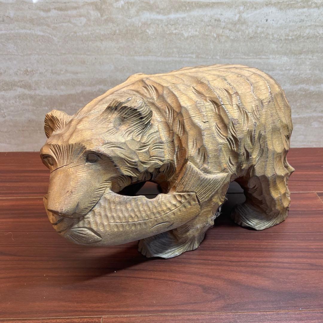 木彫り 熊 置物 アンティーク 5635