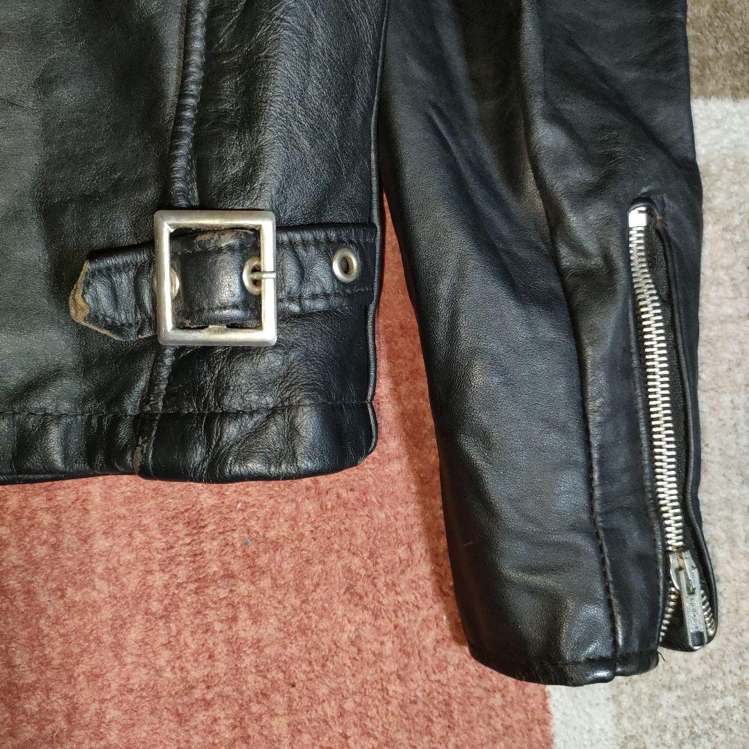 D*A様 人気定番Schot642襟付シングルライダースジャケット３８ダメなら交