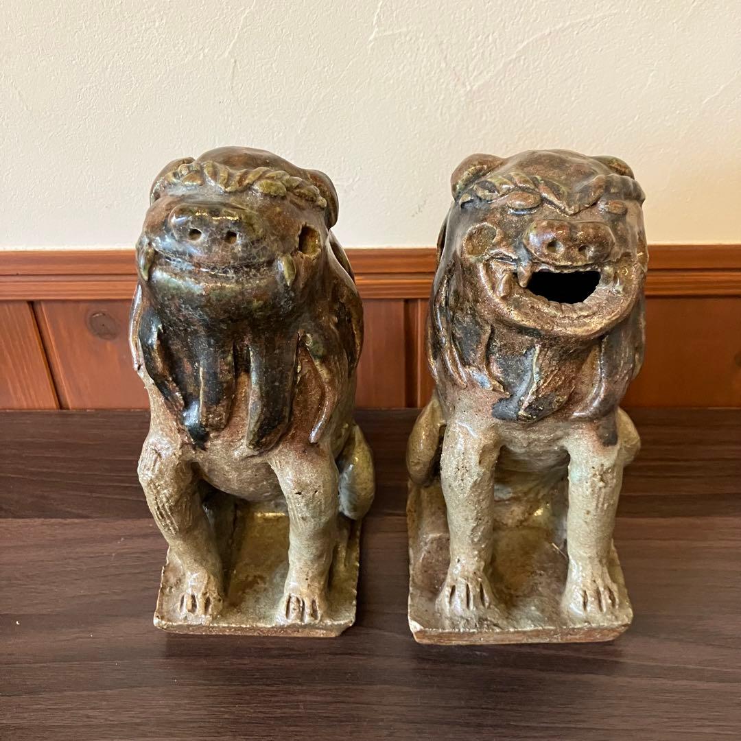 シーサー 狛犬 置物 骨董 古美術 工芸 縁起物