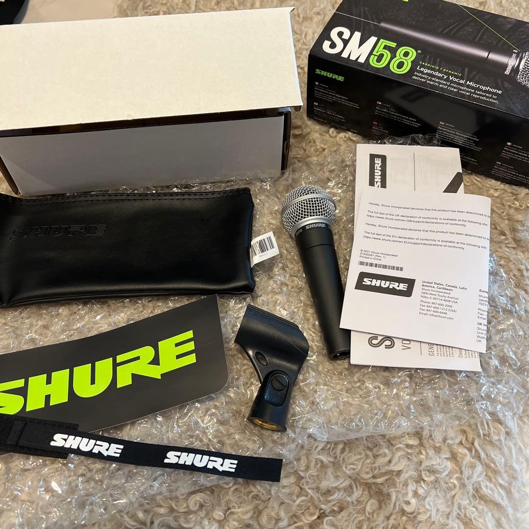 新品未使用 SHURE SM58 ダイナミックマイク 本体と付属品