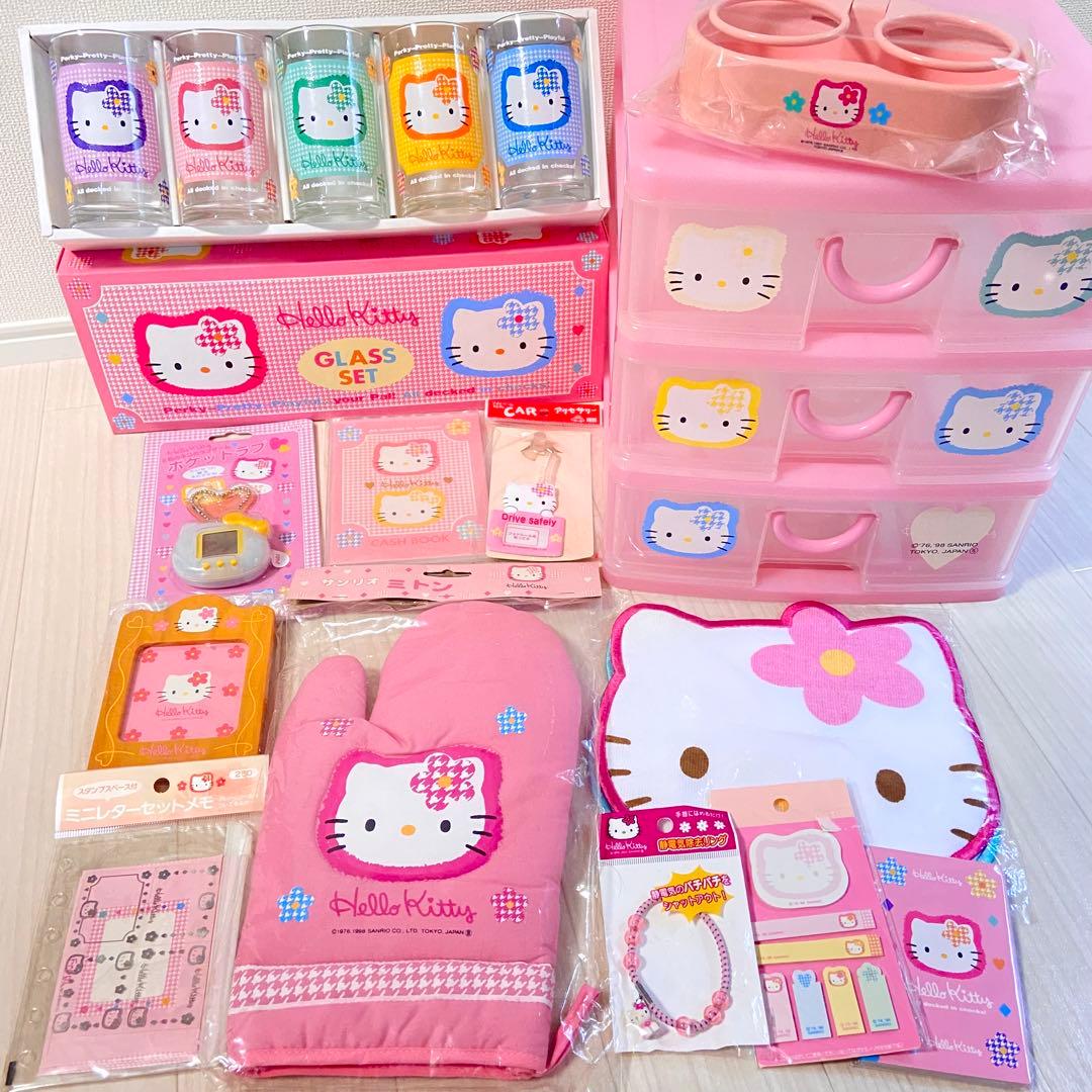 レア！当時物 サンリオ キティ カオハナ まとめ売り 千鳥柄 平成レトロ 旧ロゴ