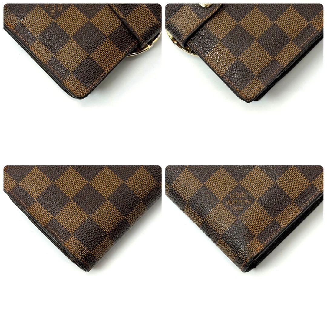 良品 ルイヴィトン ダミエ エベヌ ポルトモネ ビエ ヴィエノワ 財布 がま口