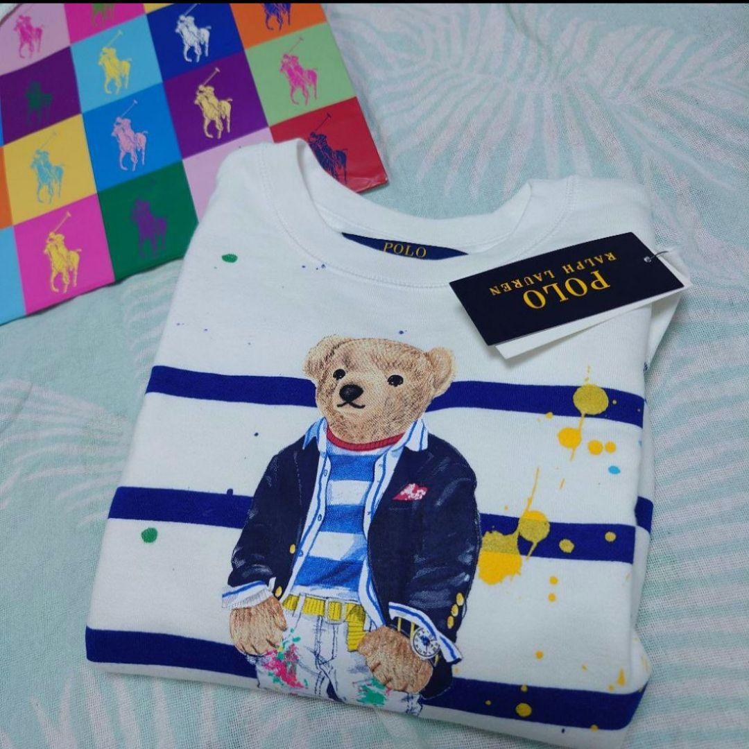 ラルフローレン　ポロベアペンキ柄トレーナー　GIRLS S130サイズ