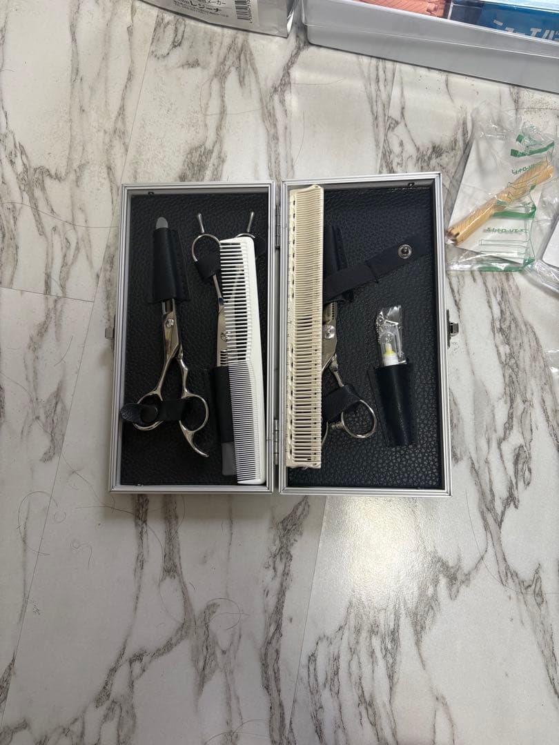 【美品】美容専門学校 用品一式セット シザー左利き用 向日葵