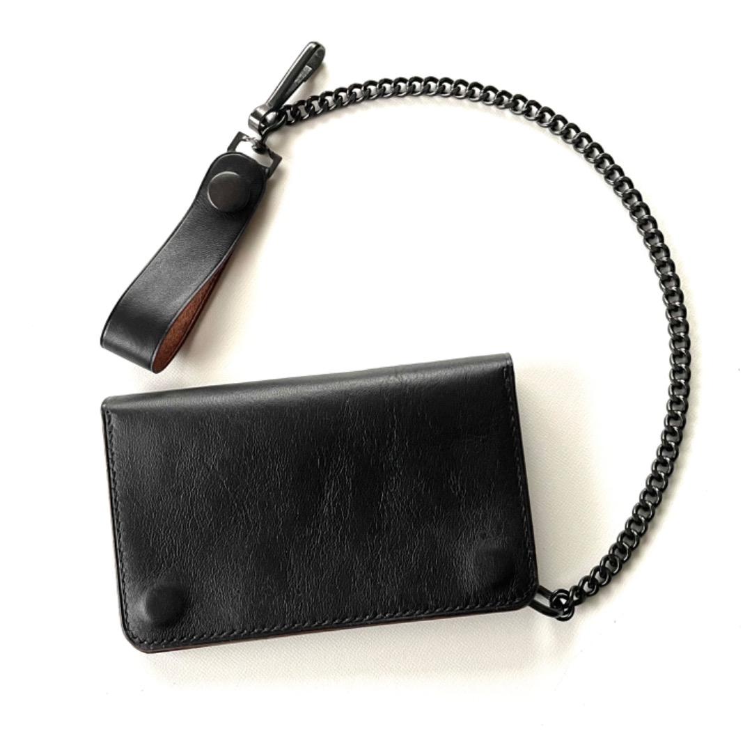 ご注文品　ミドルトラッカーウォレット　ダールブラック　ホースハイド