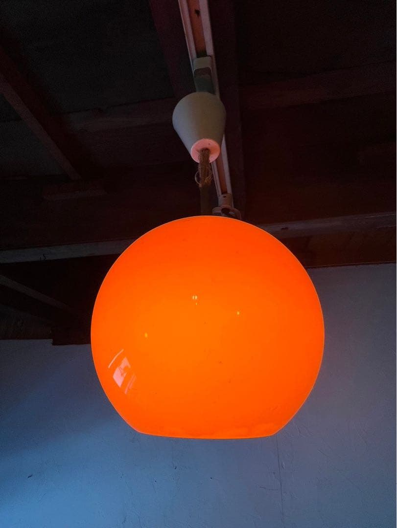 希少 ガラス 天井照明 ペンダントライト 当時物 昭和レトロ レトロポップ