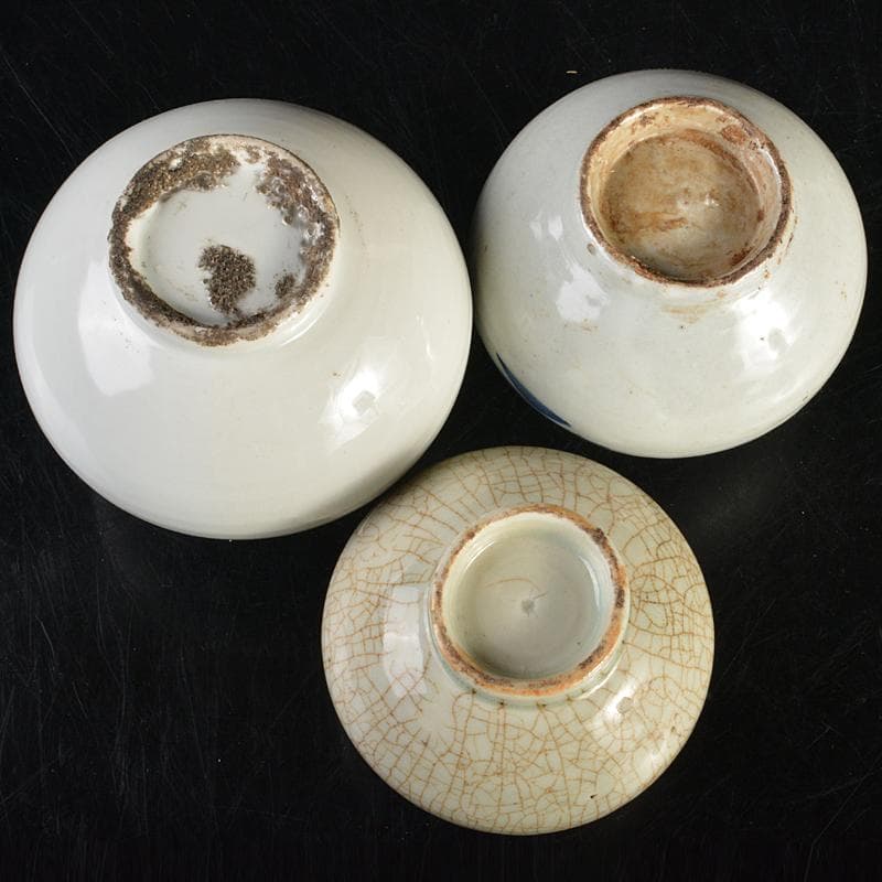 伊万里焼　古伊万里　染付　花文　油壷　小壷　3点まとめて　V　R6859