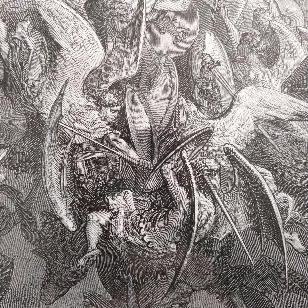 未使用\" ギュスターヴ ドレ　木口木版『失楽園/ミルトン』1882年代制作