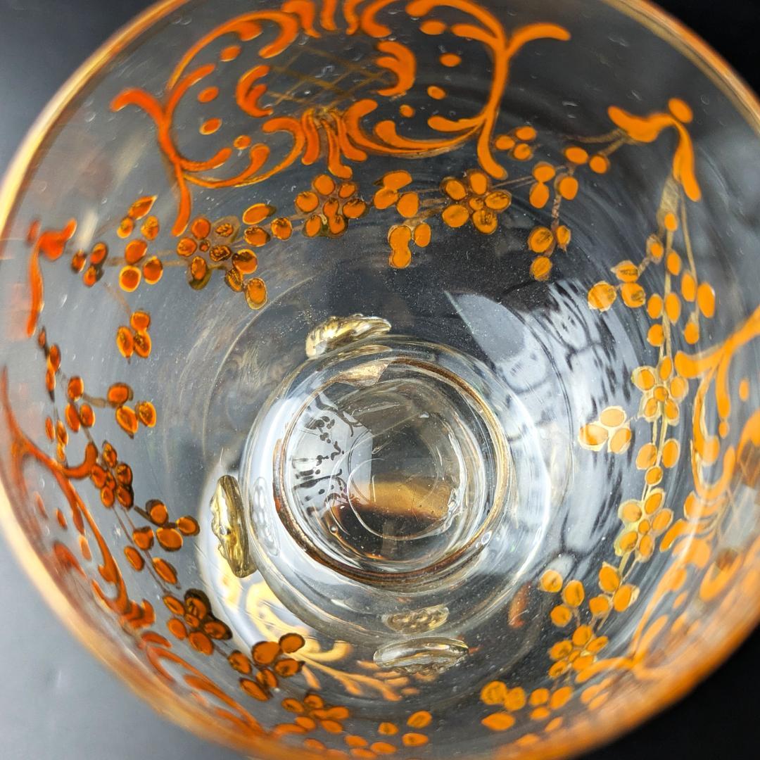 モーゼル金彩ルネサンス調ゴブレット3客 希少ヴィンテージ ボヘミア皇室御用達美品