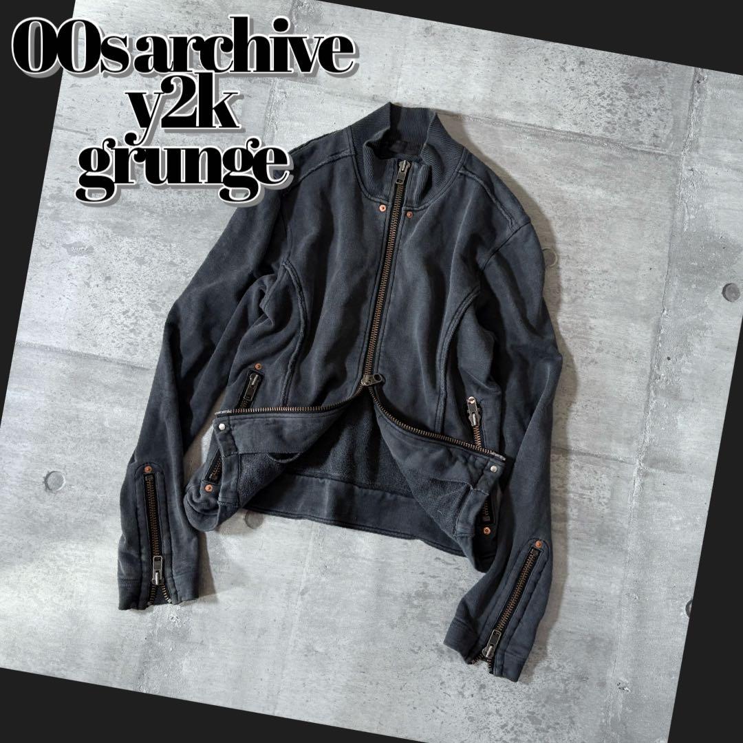 ジャケット・アウター 00s archive sweat riders jacket y2k punk
