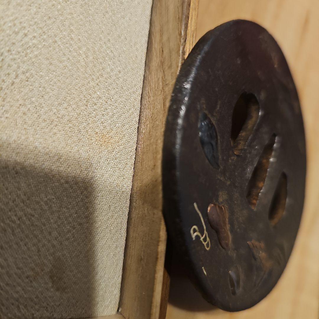 在銘　會津正阿弥　鍔　縦80mm 橫79mm 厚さ4mm　会津正阿弥　時代物