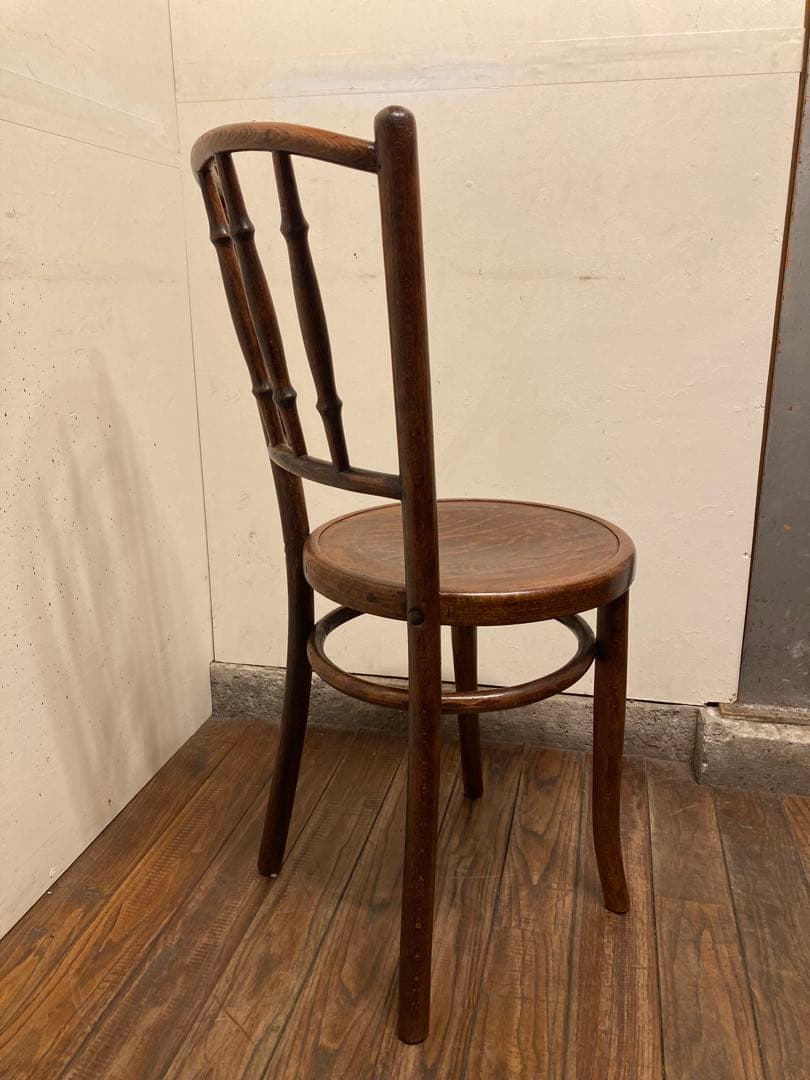 アンティーク 希少 Mundus社 曲木カフェチェア エンボス座面 ベントウッド