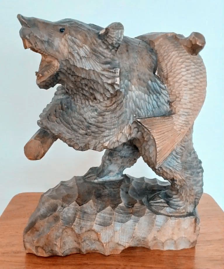 北海道　アイヌ　熊　熊の木彫り　彫刻　民芸　骨董　アンティーク　ヴィンテージ